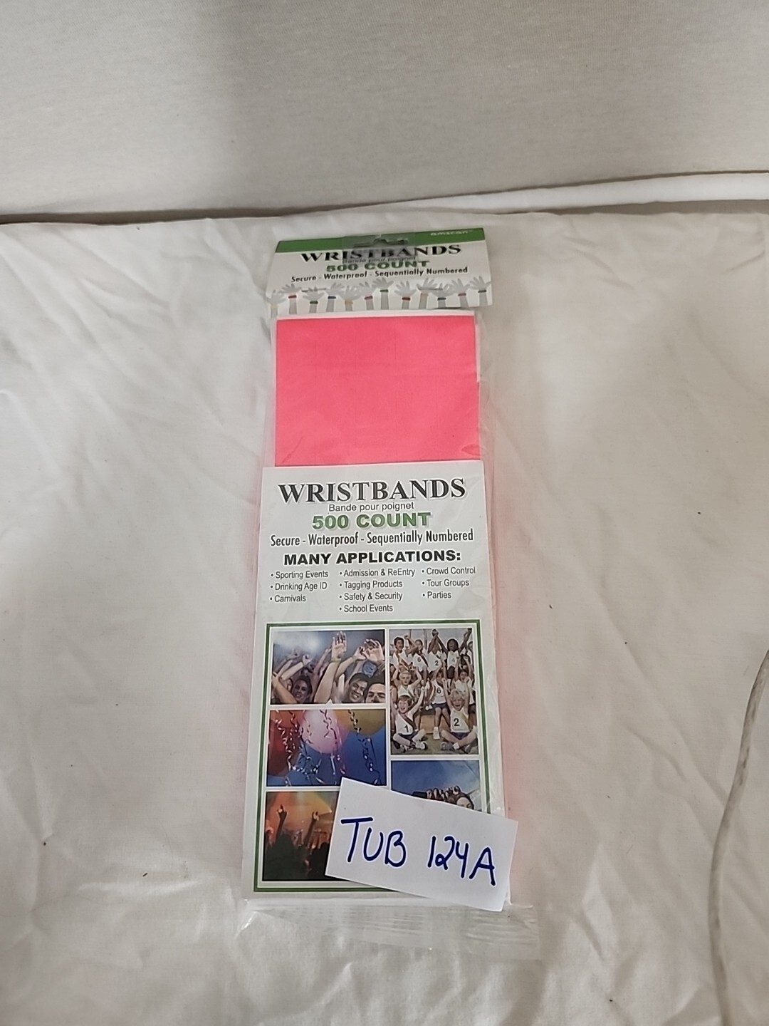 New Wristbands Neon Pink Numbered Admission Party Clubs Event Bar 500 Pc