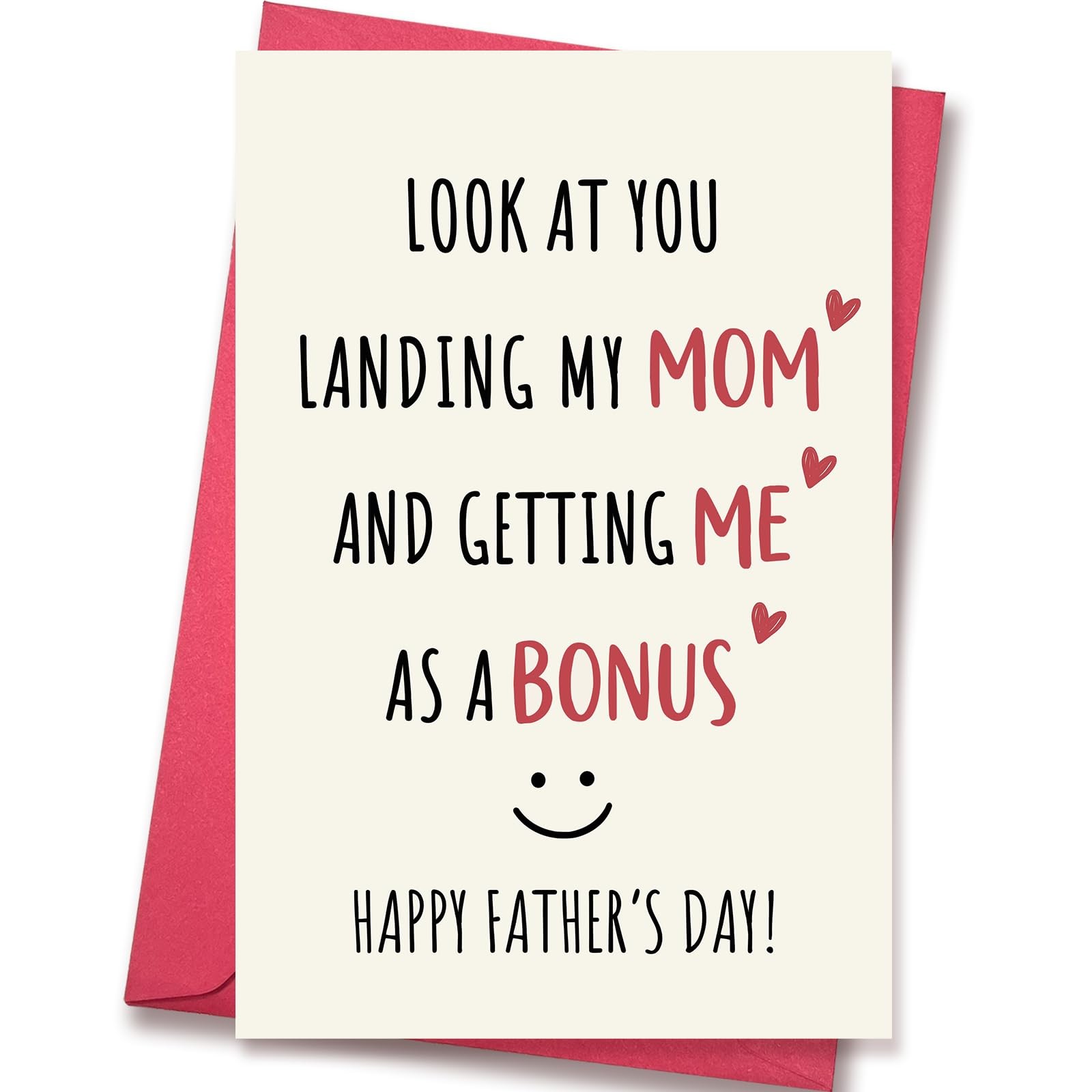 BRYUBR Funny Fathers Day Card for Stepdad from Daughter 5.3 x 8 inches, FC311