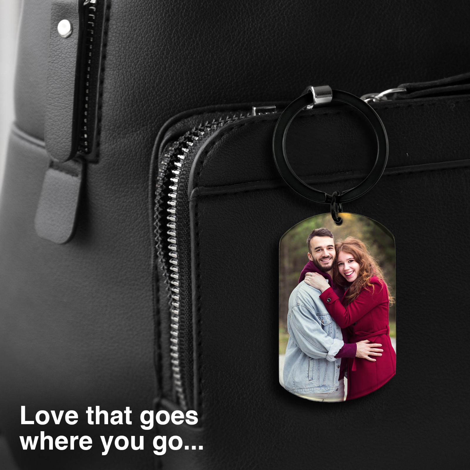 Personalised Photo & Date Keyring, Custom Calendar Keychain, Dad & Mom Gift