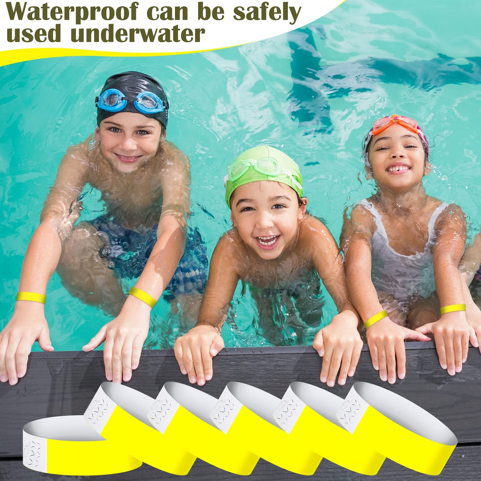 Tudomro 300 Pieces Paper Wristbands for Events 10 x 0.79 inch, Yellow