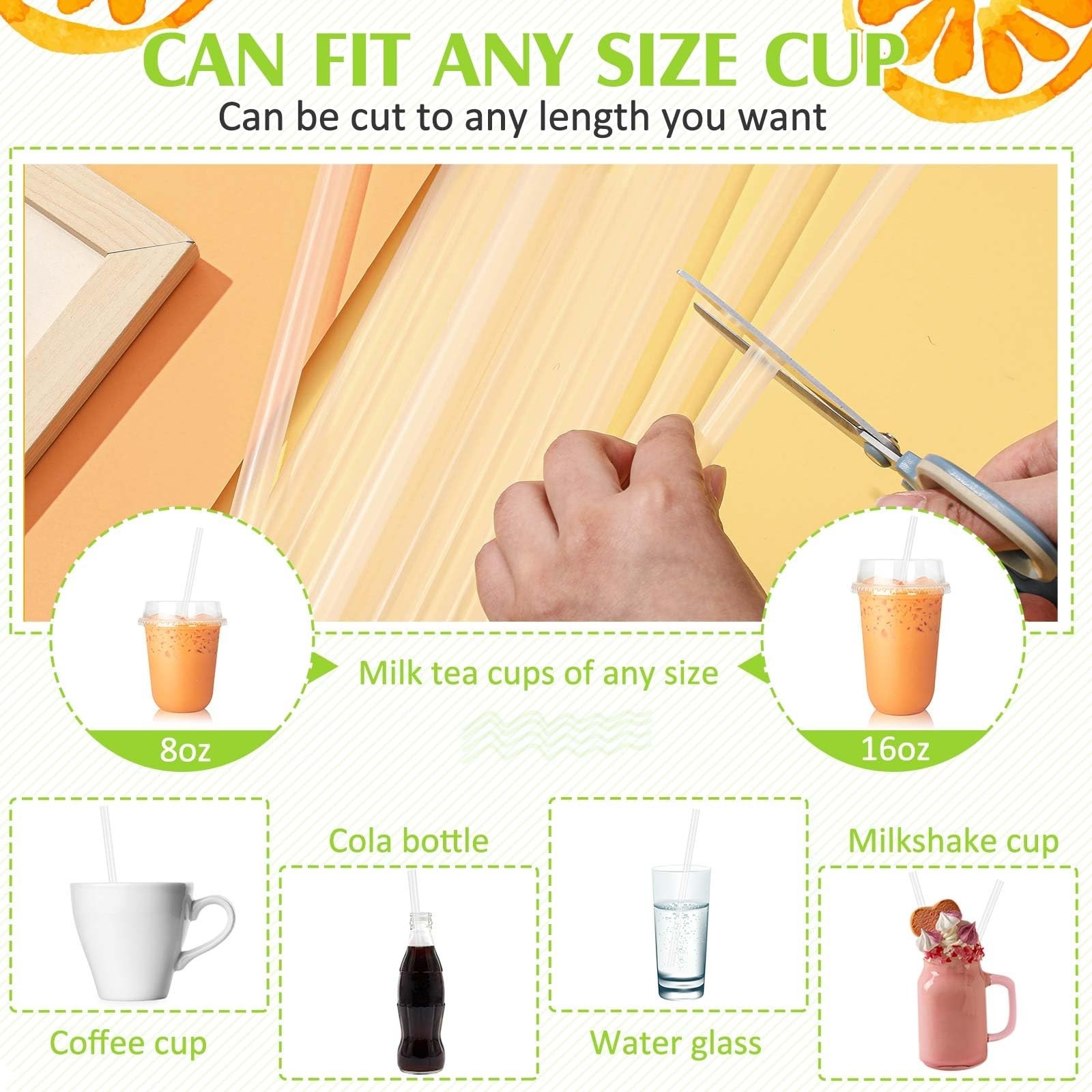 Tessco for you 600 Pcs 9.84 Inch Jumbo Smoothie Straws Bulk 10 mm Large Plast…