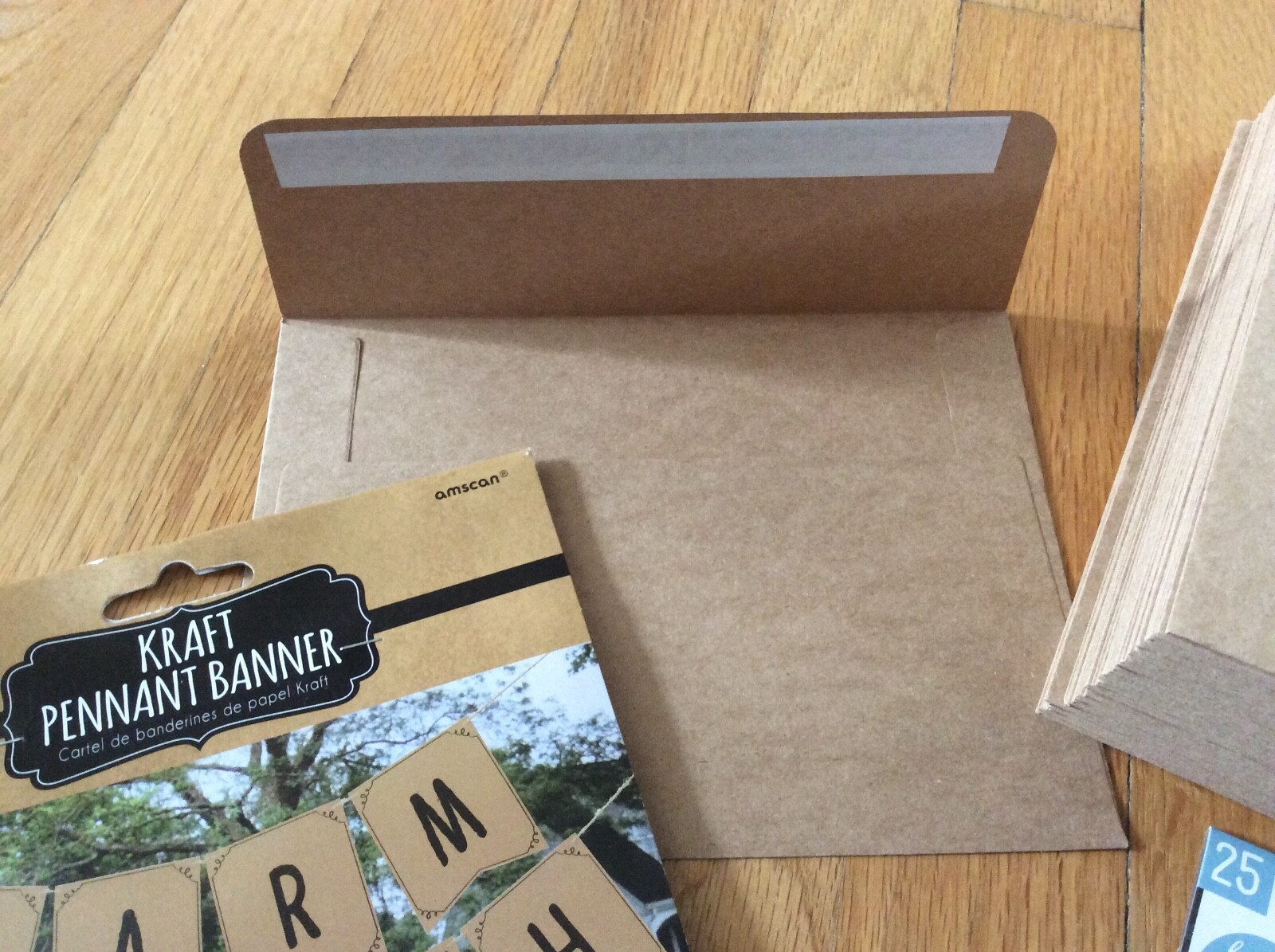 Kraft paper scrolled DIY party lot 15’ banner 25 tags twine 50 envelopes NEW