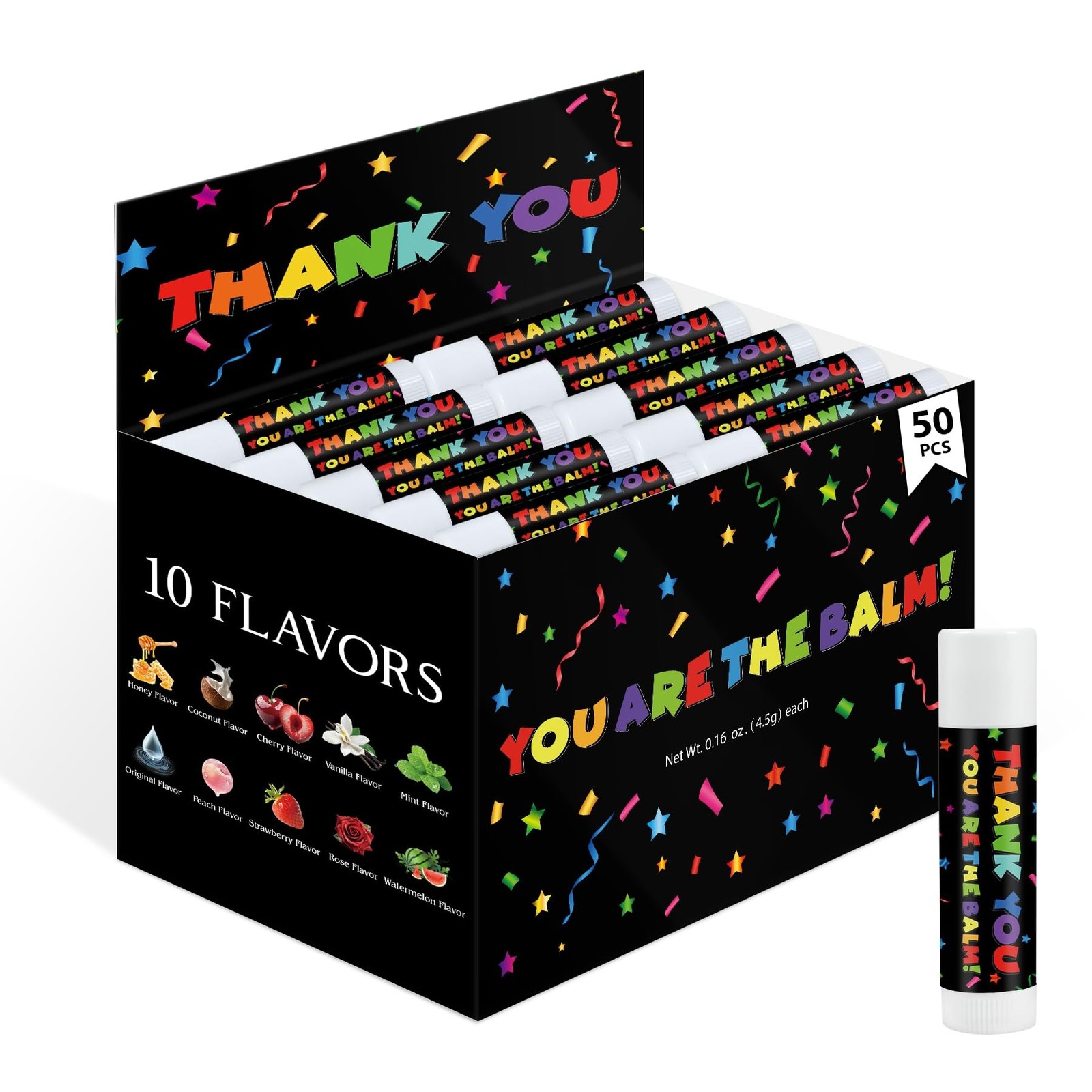50 Pack Employee Appreciation Gifts Moisturizing Lip Balms Bulk for Staff Tea…
