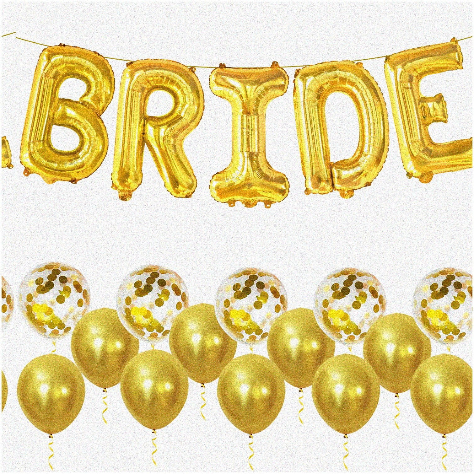 Golden Bride Bash Balloon Set with 19 Decorations