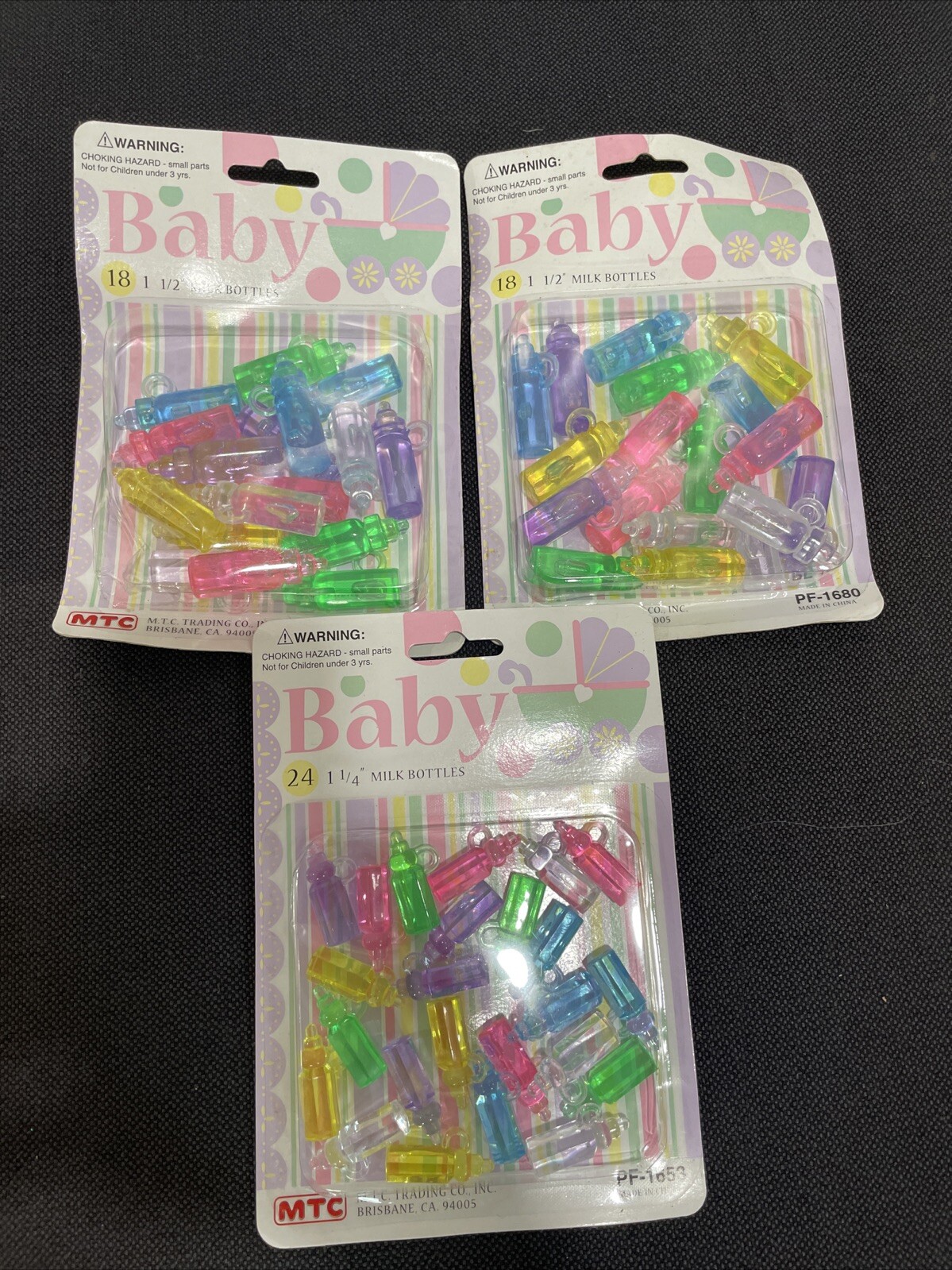 36 1 1/2 inch & 24 1 1/4 Inch Multicolored Pastel Baby Bottle Party Favors