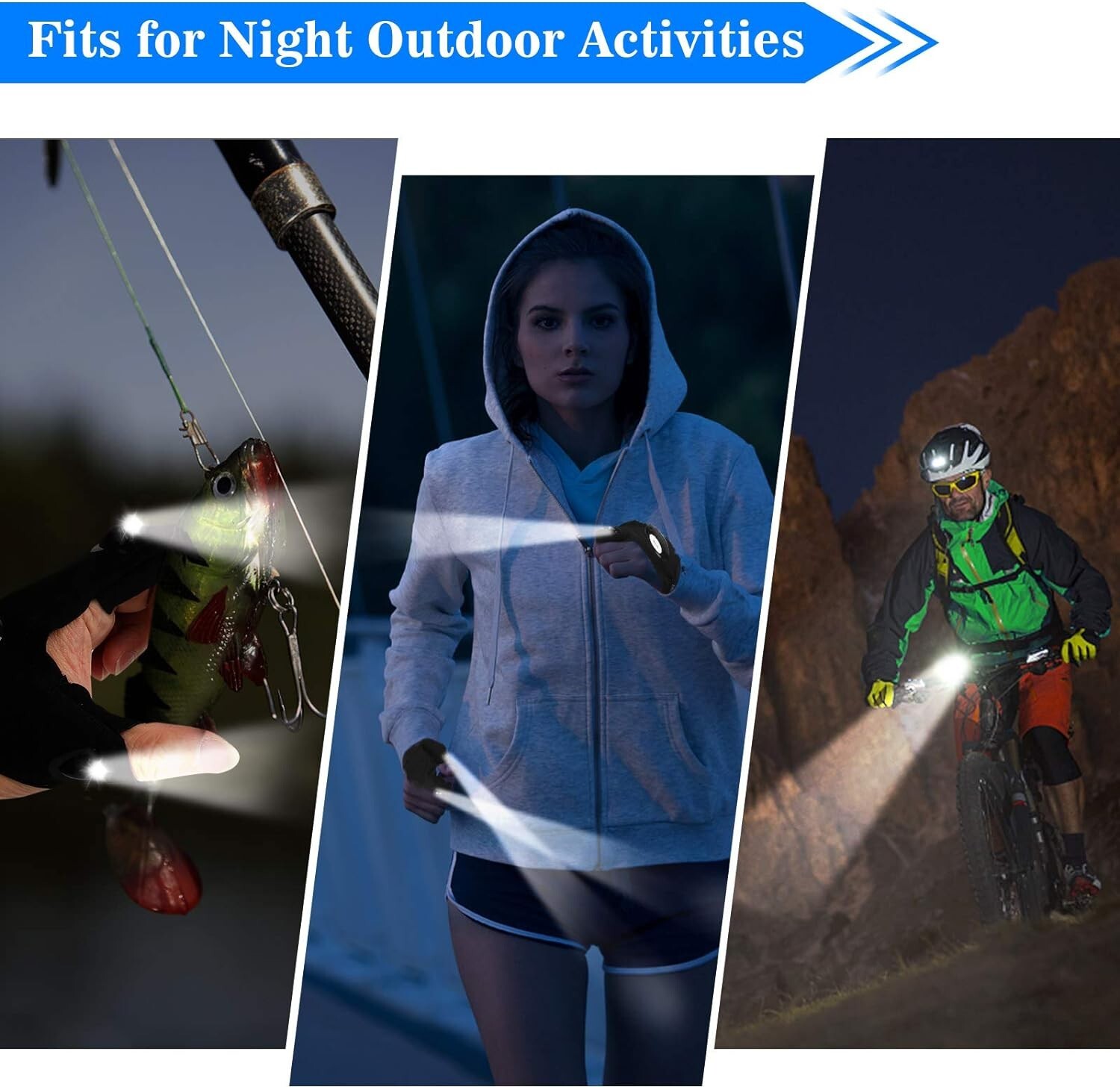 Cool LED Flashlight Gloves Birthday Xmas Gadget Gift For Men Dad Him BF Son Boy