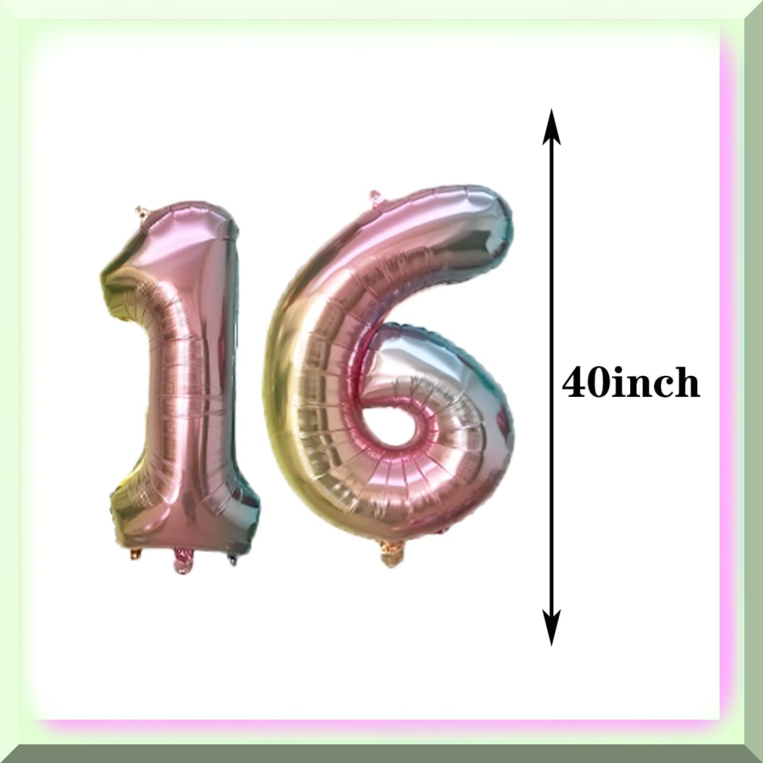 Rainbow Number 16 Balloons for Parties