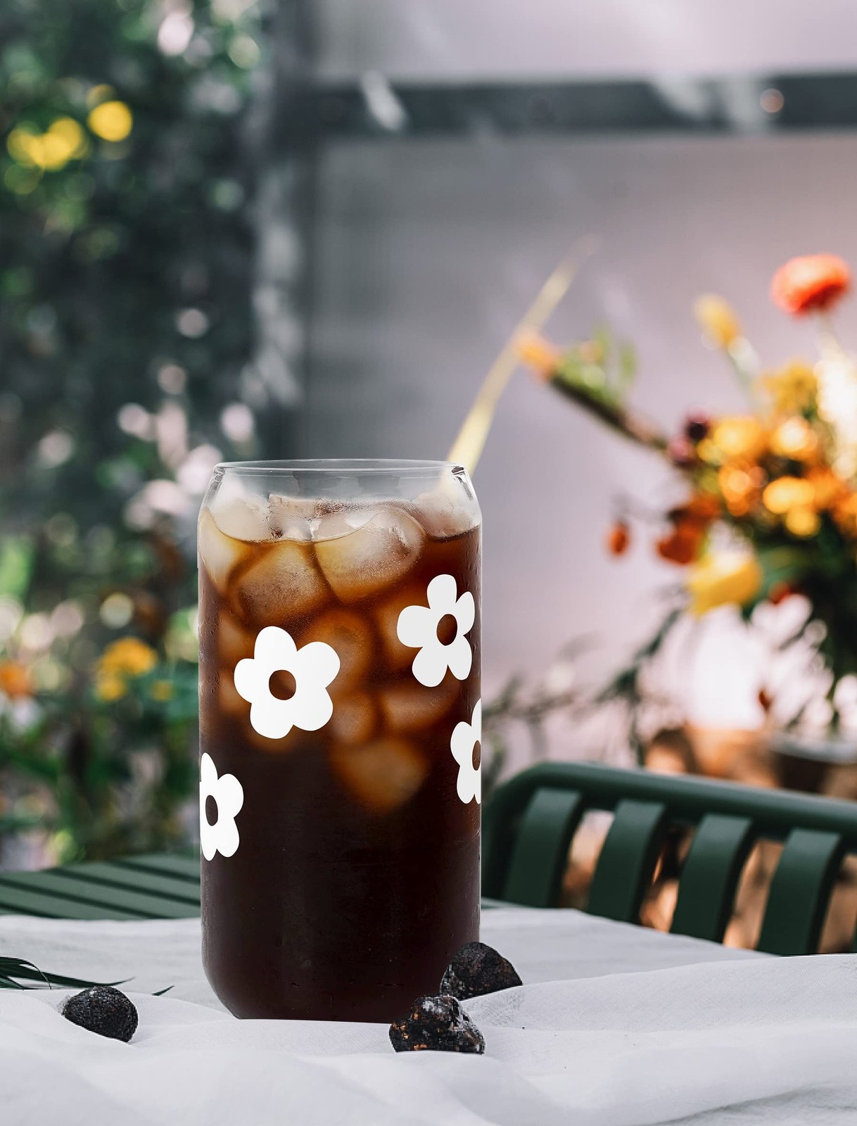 Mason Life Glass Cups with Lids and Straws, 18OZ Iced Coffee Cups with Lids, …