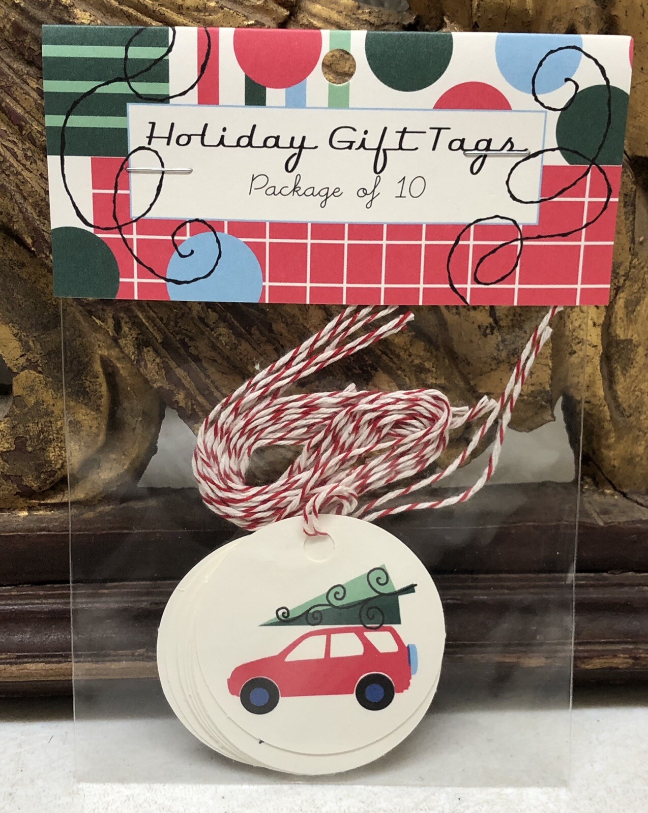 Lot of 6 Packs of 10 Holiday Gift Tags Car w Xmas Tree by Running Rhino 60 Total