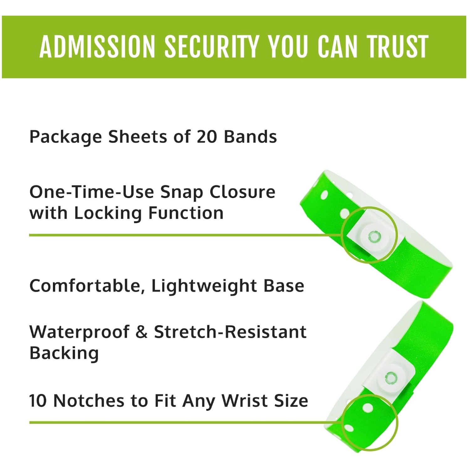 Snap Closure Hospital ID Bracelets – Pack of 500