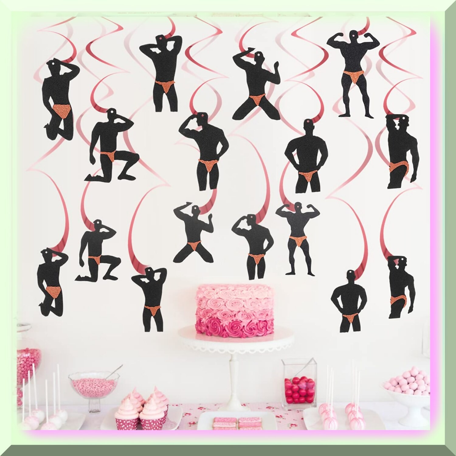 Rose Gold Dancer Swirls Party Decorations 30pcs