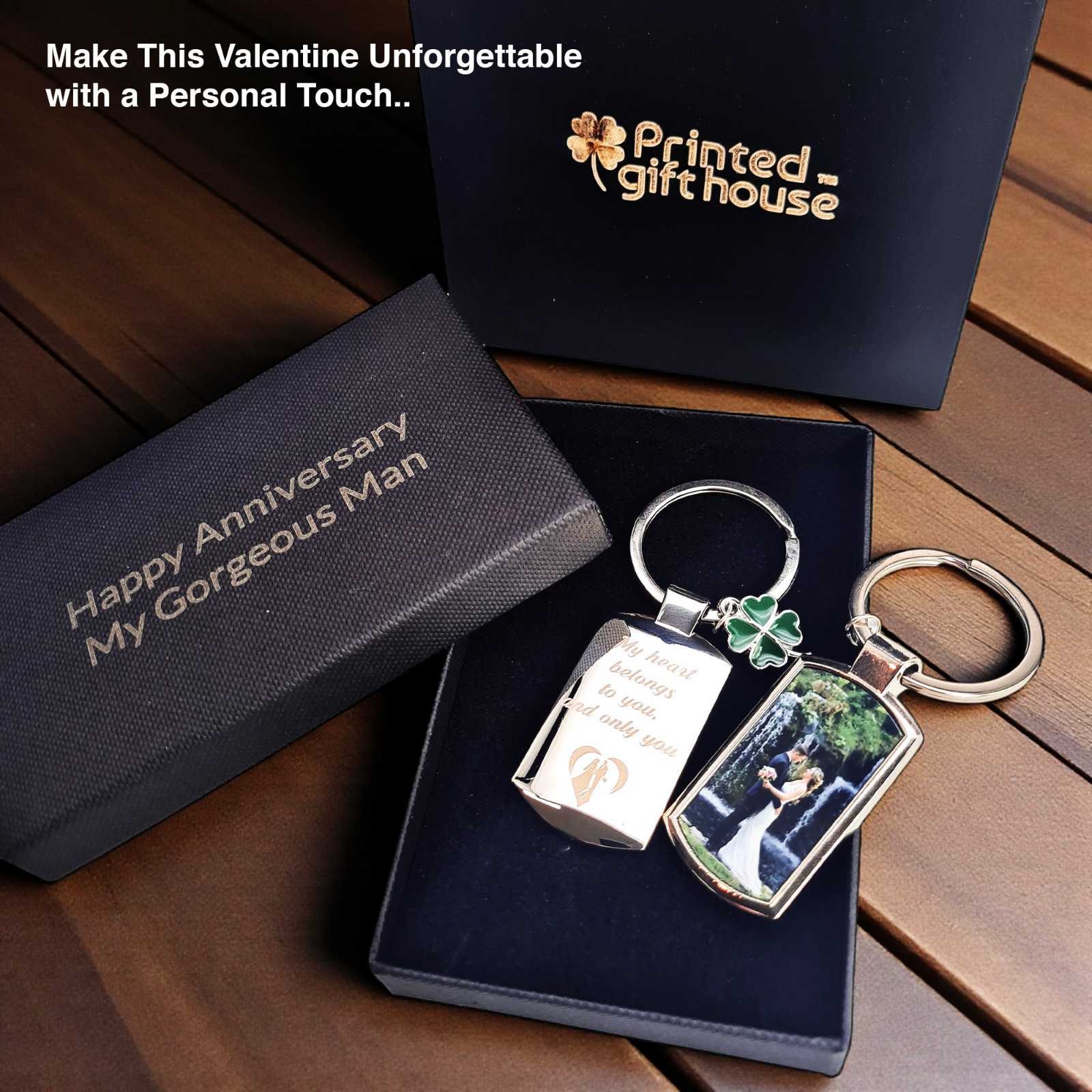Personalised Engraved Custom Photo Printed Keyring for Daddy Mum, Birthday Gift
