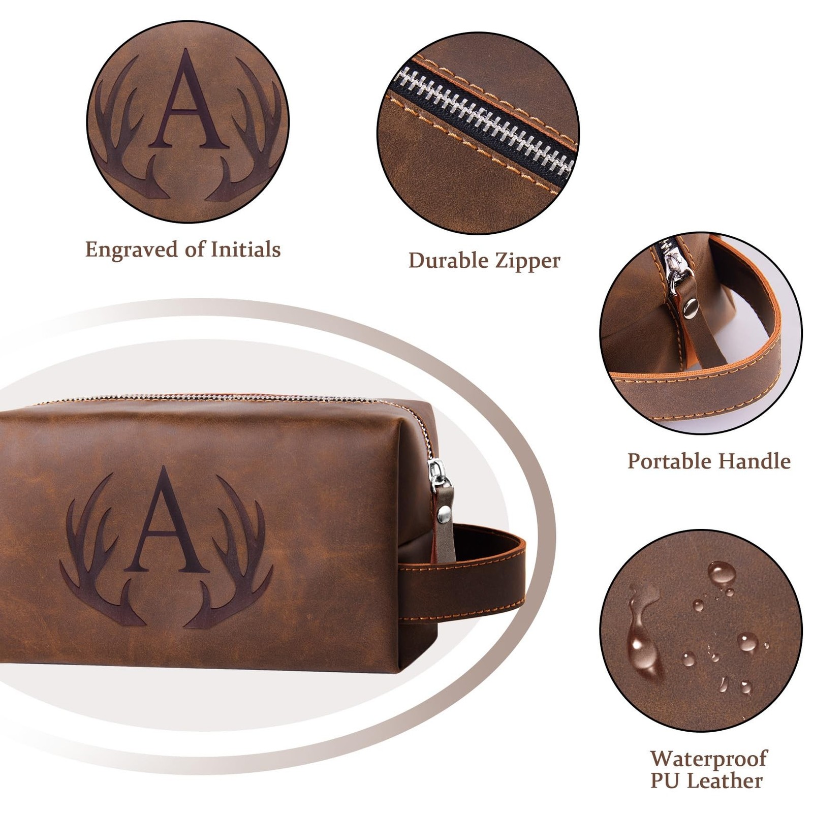 Personalized Toiletry Bag for Men Engraved Initial Cool Gifts for Dad Husband…