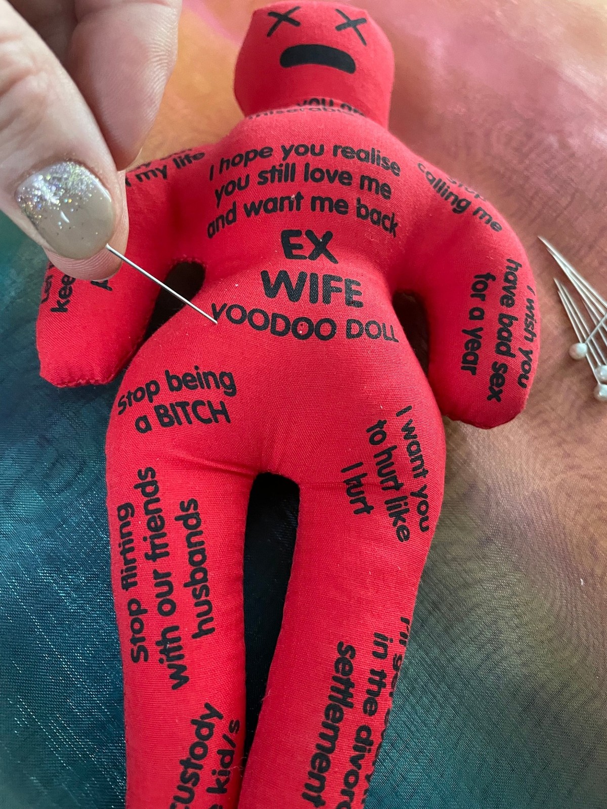 Ex-Wife Voodoo Doll with Pins ~ Adult Gag Joke Toy Gift – Stop being a Bitch! 😈
