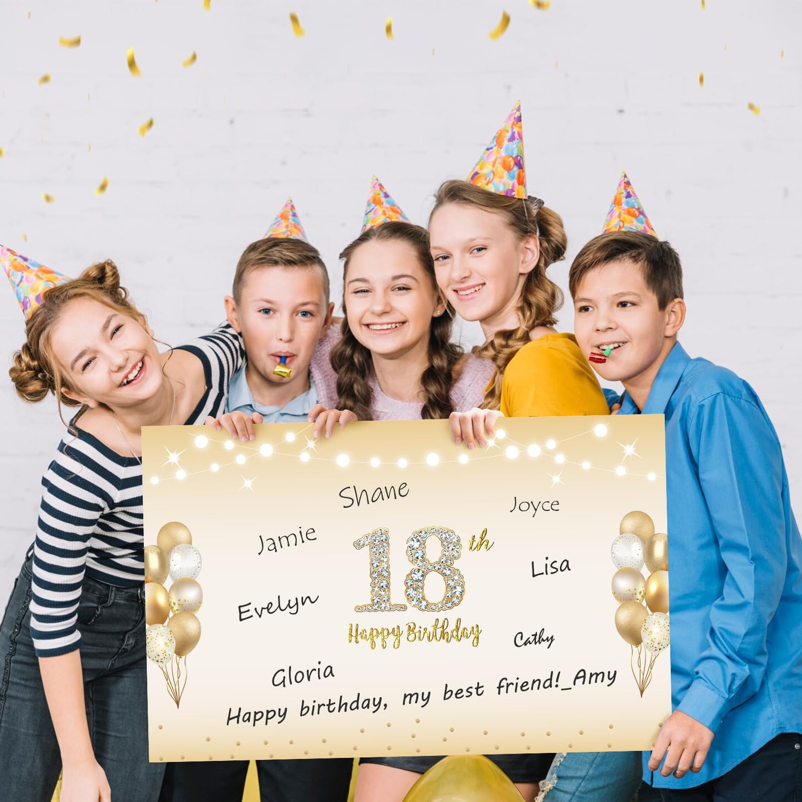 Kuxriox Large 18th Birthday Card With Envelope, Extra large, Black gold