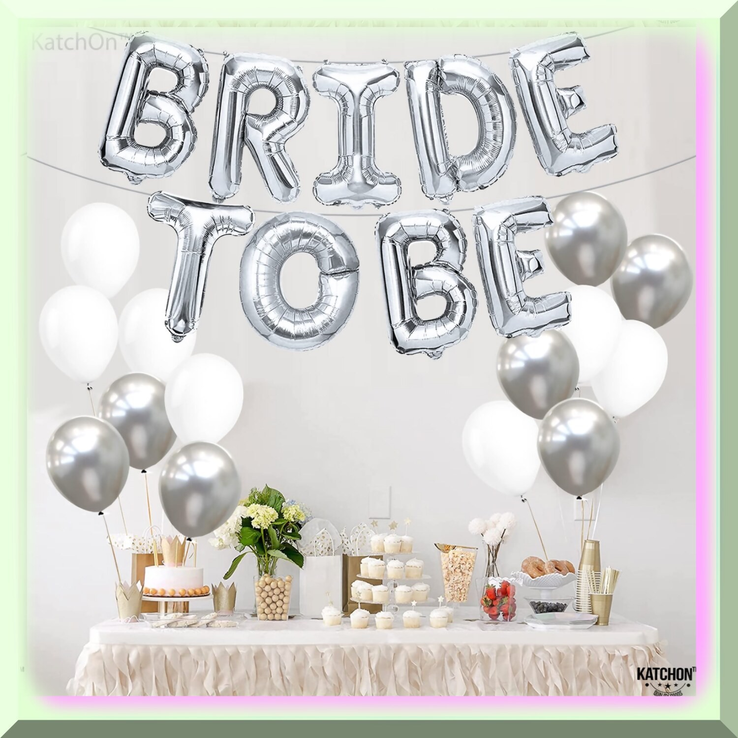 Bride to Be Balloon Set with Silver Balloons