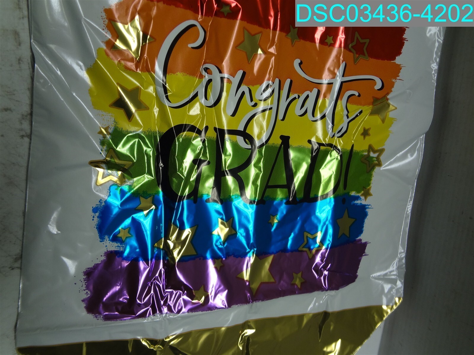 QTY=2: 44228 Congrats Grad Painted Rainbow Cubez 15? Balloon 026635442282