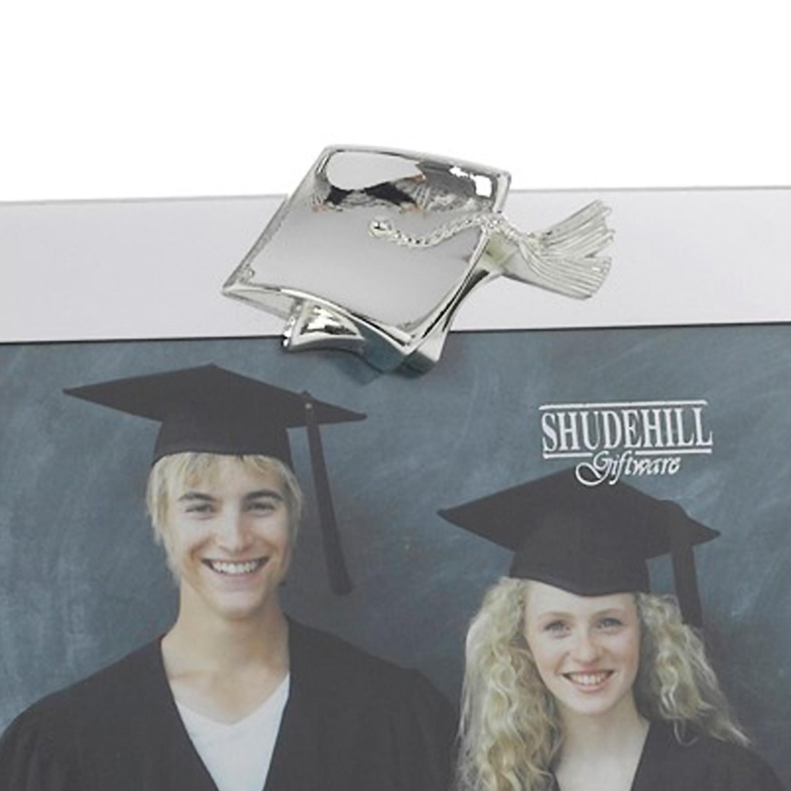 Graduation Silver Photo Frame with Hat Attachment 4×6 Picture
