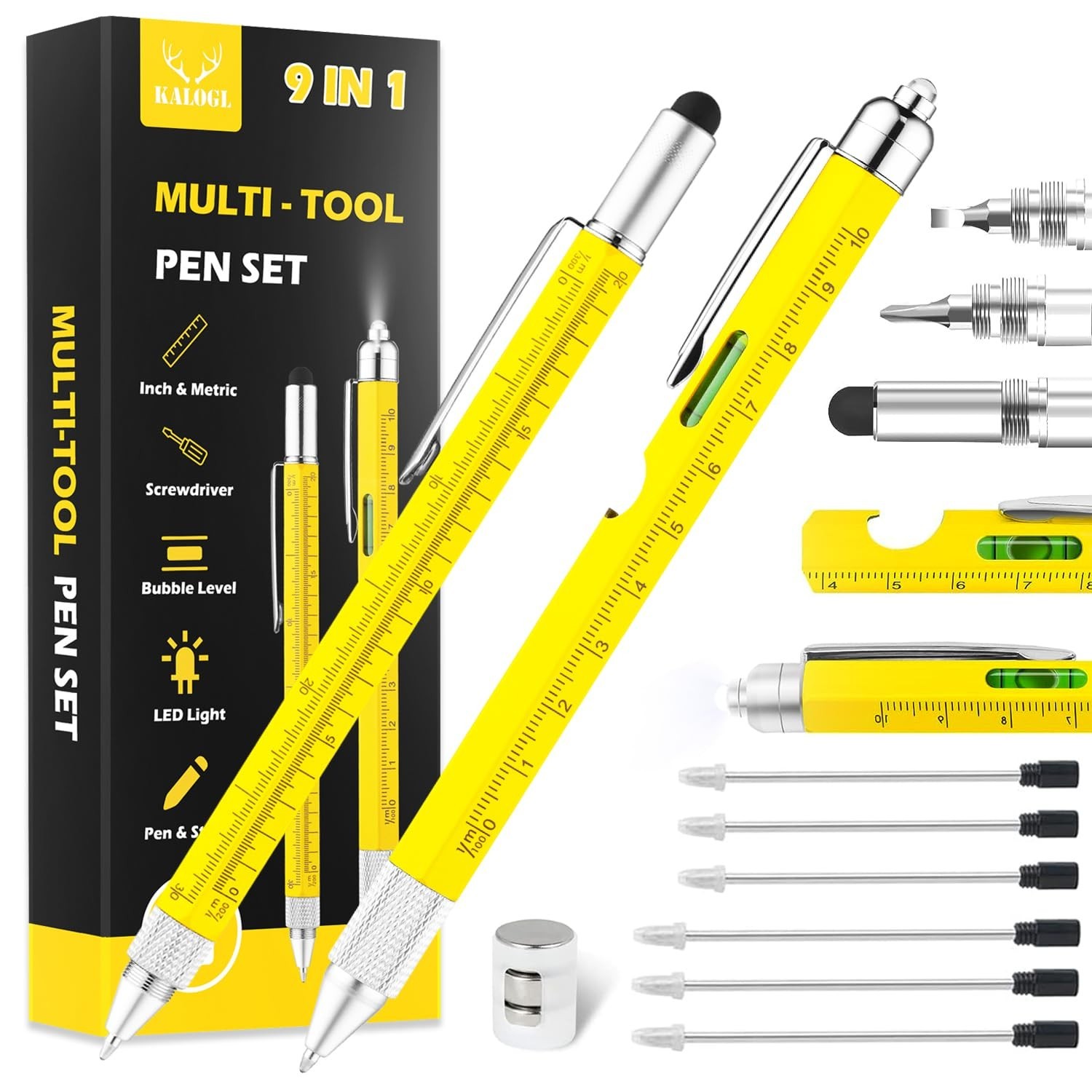 Gifts for Dad Men Him,2 Pack Multitool Pen,Multi-tool Pen with [Stylus, Ballp…