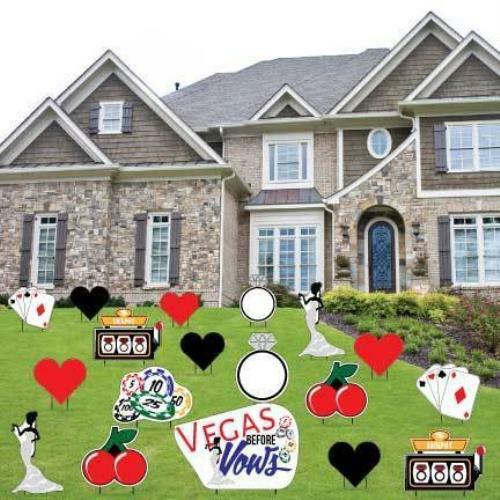 Vegas Before Vows Bachelorette Yard Decorations 18 piece set