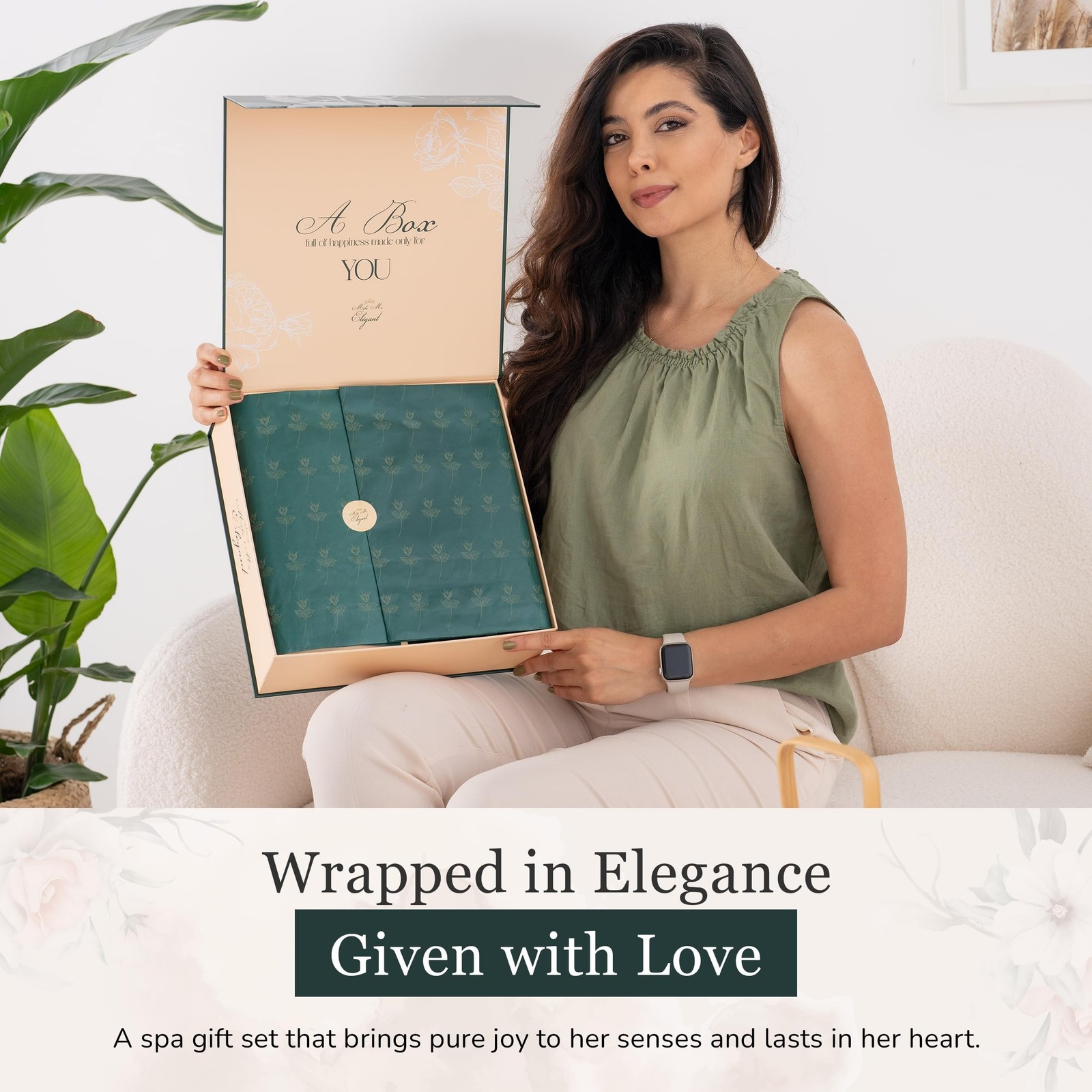MAKE ME ELEGANT Spa Gift Baskets for Women, Luxury Self Care Package Happy Bi…