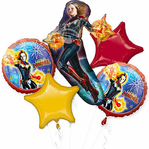 Captain Marvel Balloon Bouquet 5pc – new!