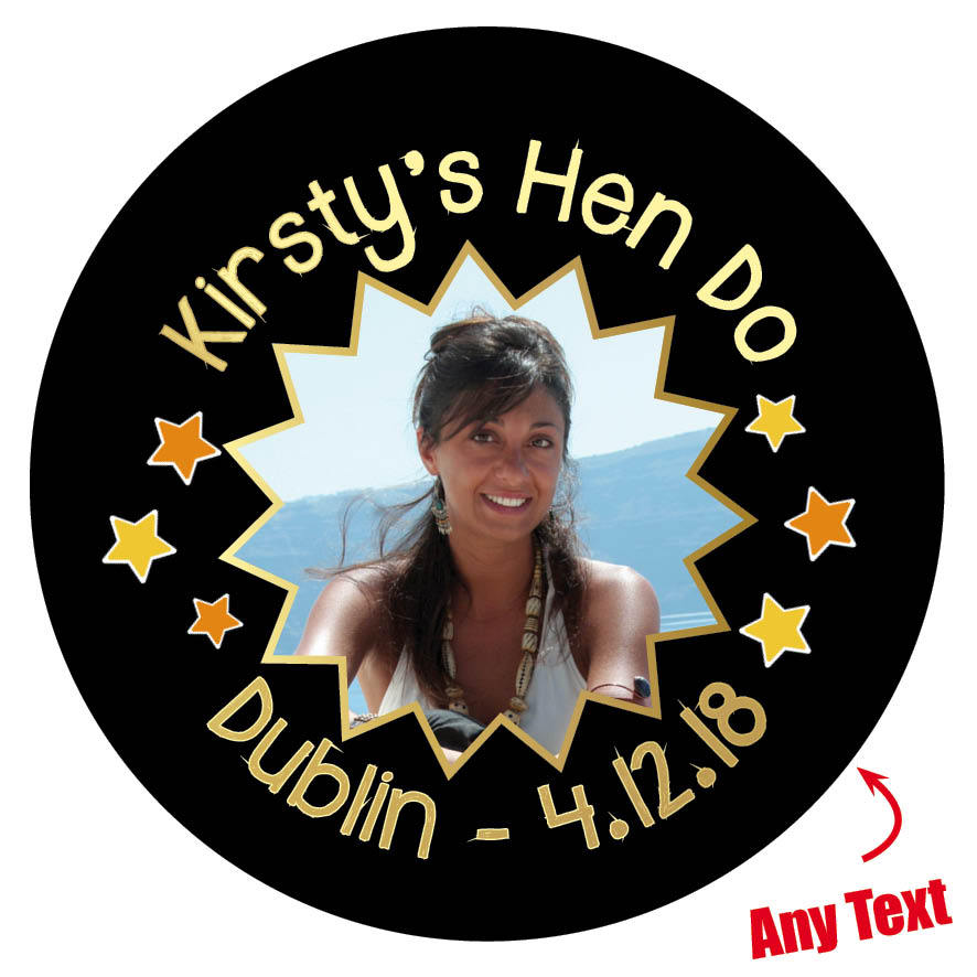 LARGE PHOTO PICTURE HEN DO Personalised Stickers STAG NIGHT PARTY GLOSSY 972