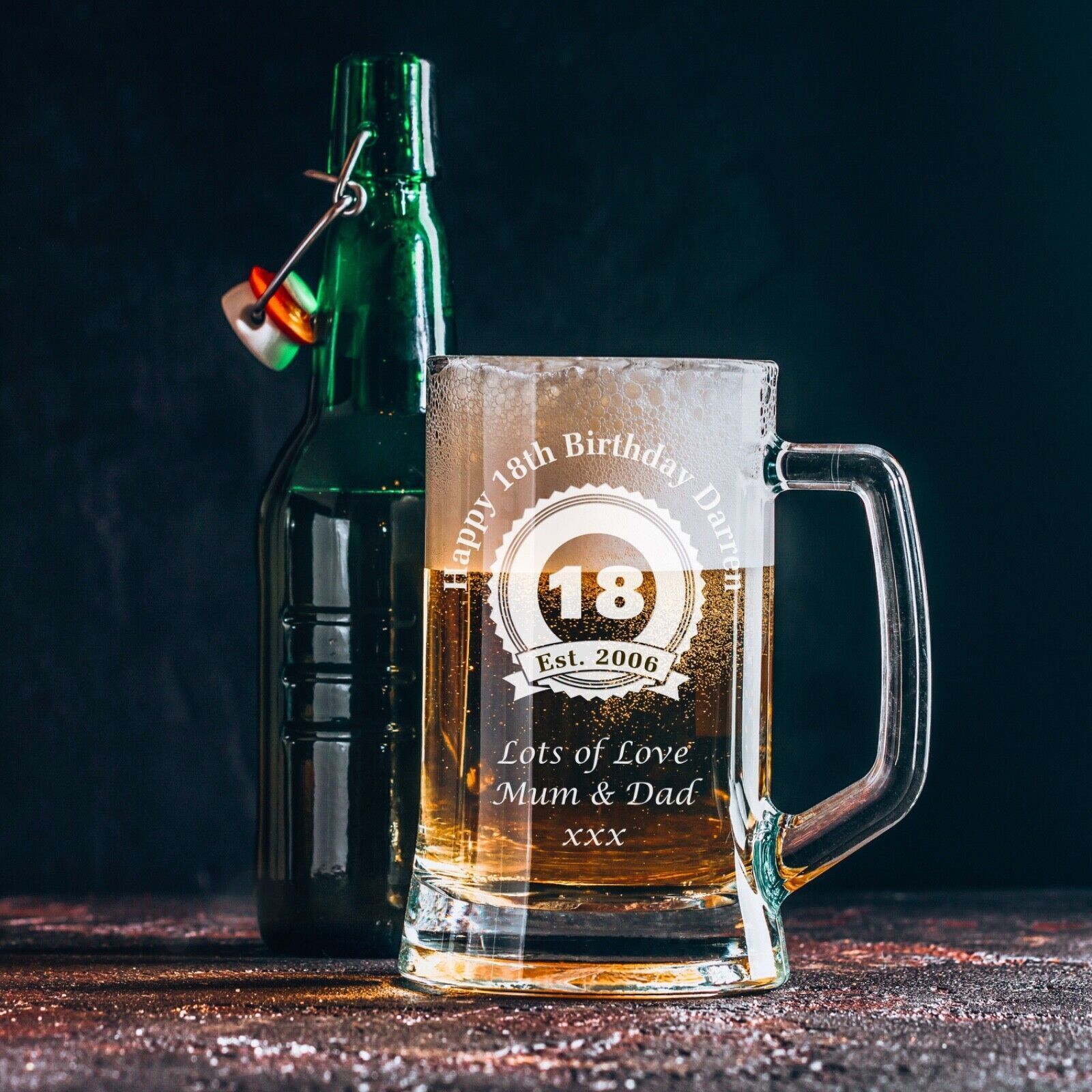 Personalised Engraved Beer Pint Glass Tankard 18th 21st 30th Birthday Gift Boxed