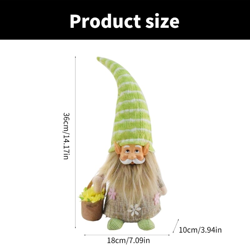 Handmade Dwarf Doll Figurine Easters Gnomes Ornament for Outdoor and Indoor Use