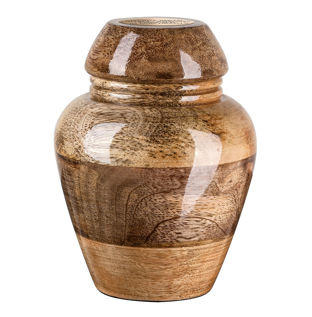 Stunning and very special wooden mango Human Cremation urn for ashes or Pet Urn
