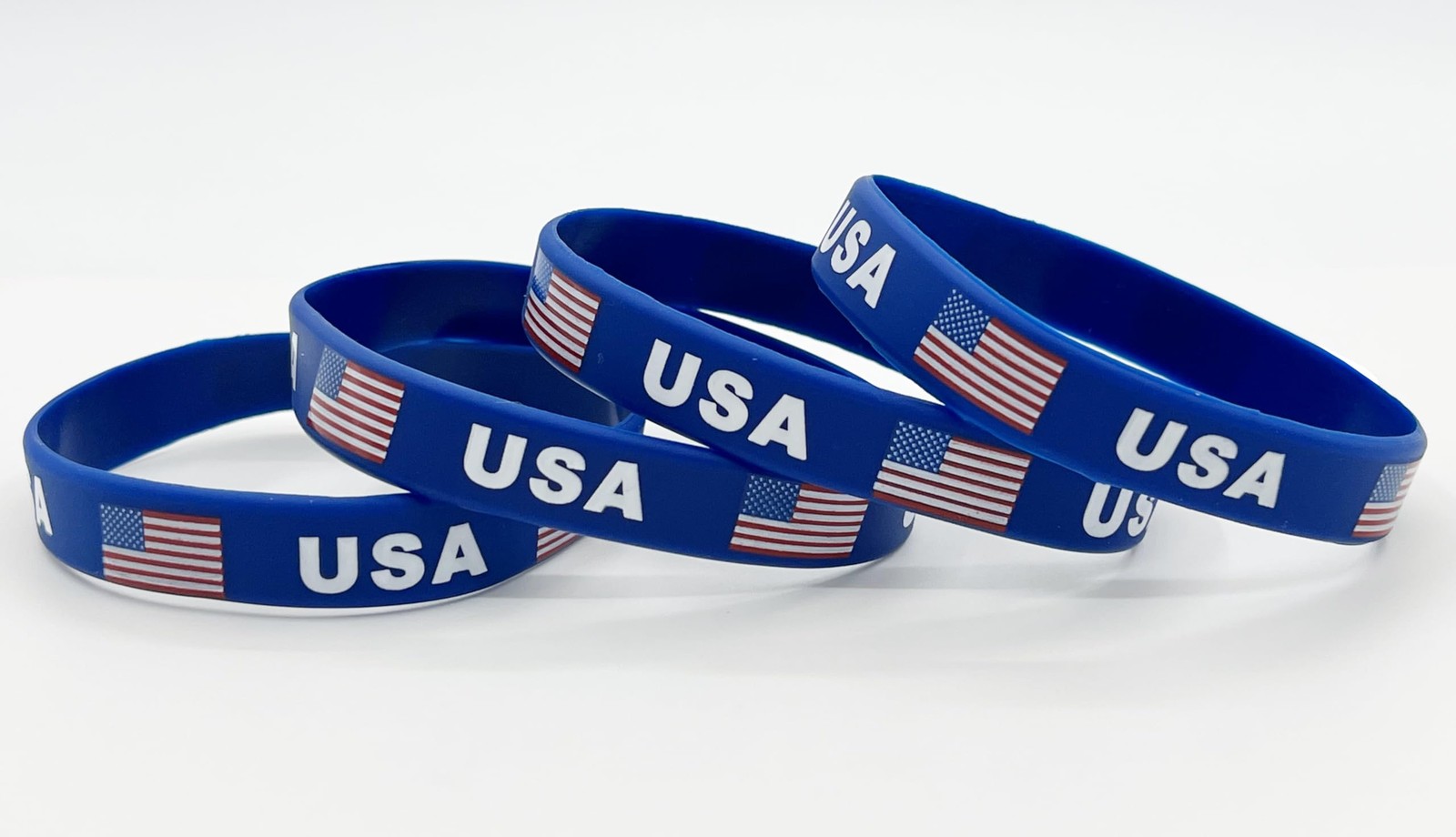 4 Pcs USA American Country Flag Rubber Bracelets, National Flag Silicone Brac…