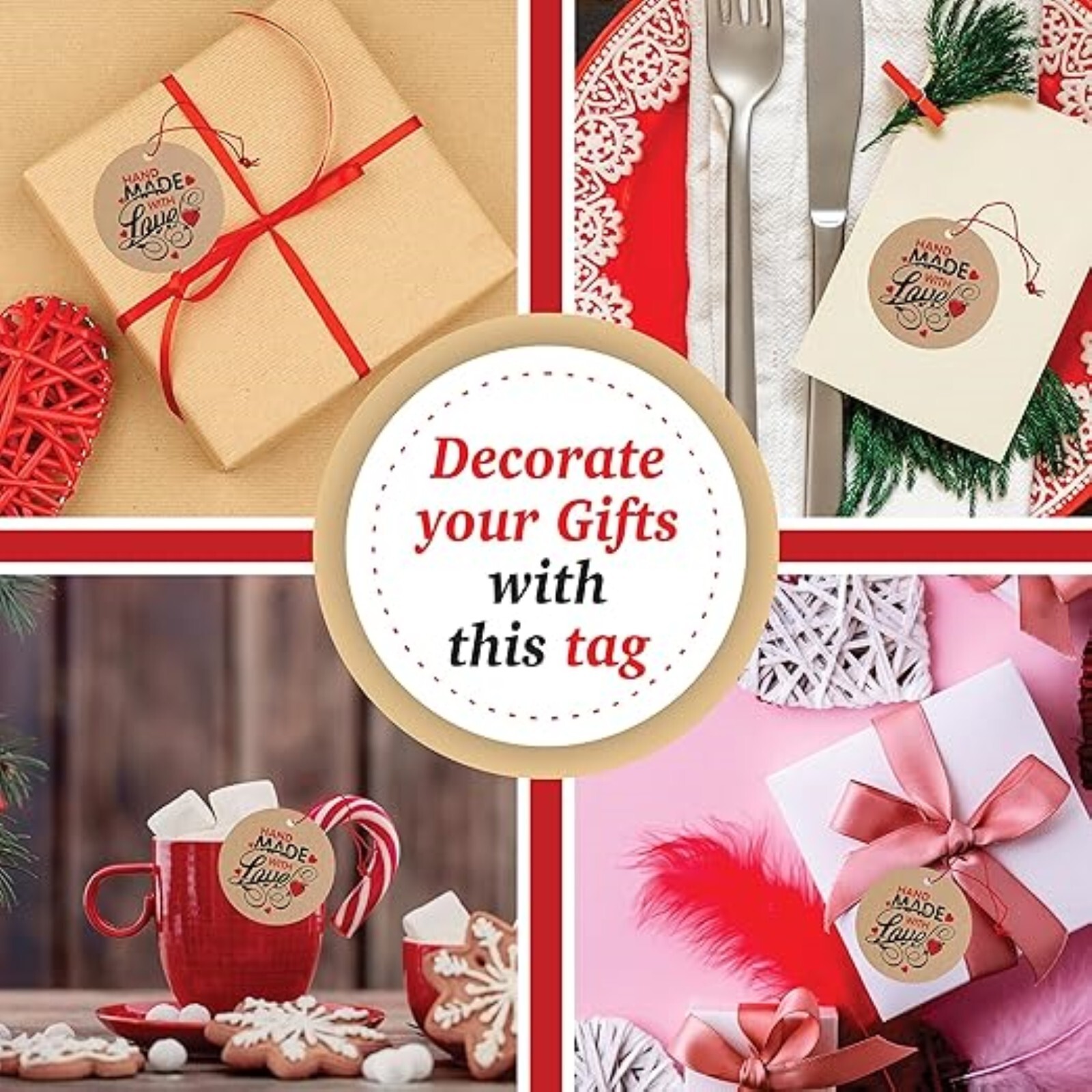 Personalized Kraft Tags with Jute Rope | Handmade with Love | Return Gift Decor