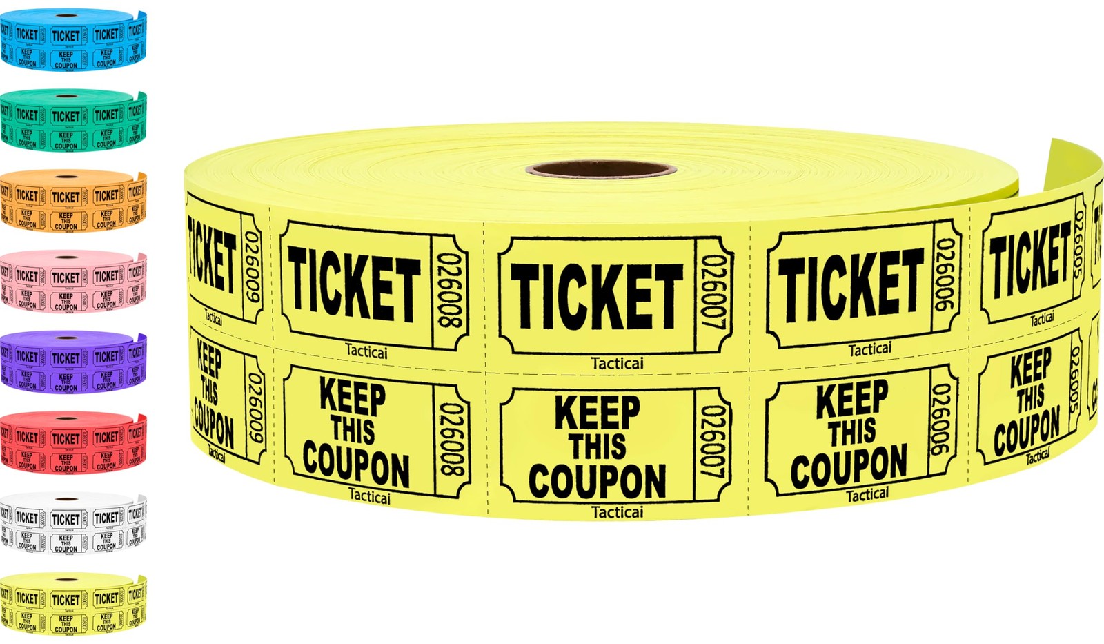 3 Pack Double Roll Raffle Tickets 6000 Tickets 3 Colors Events Fundraiser