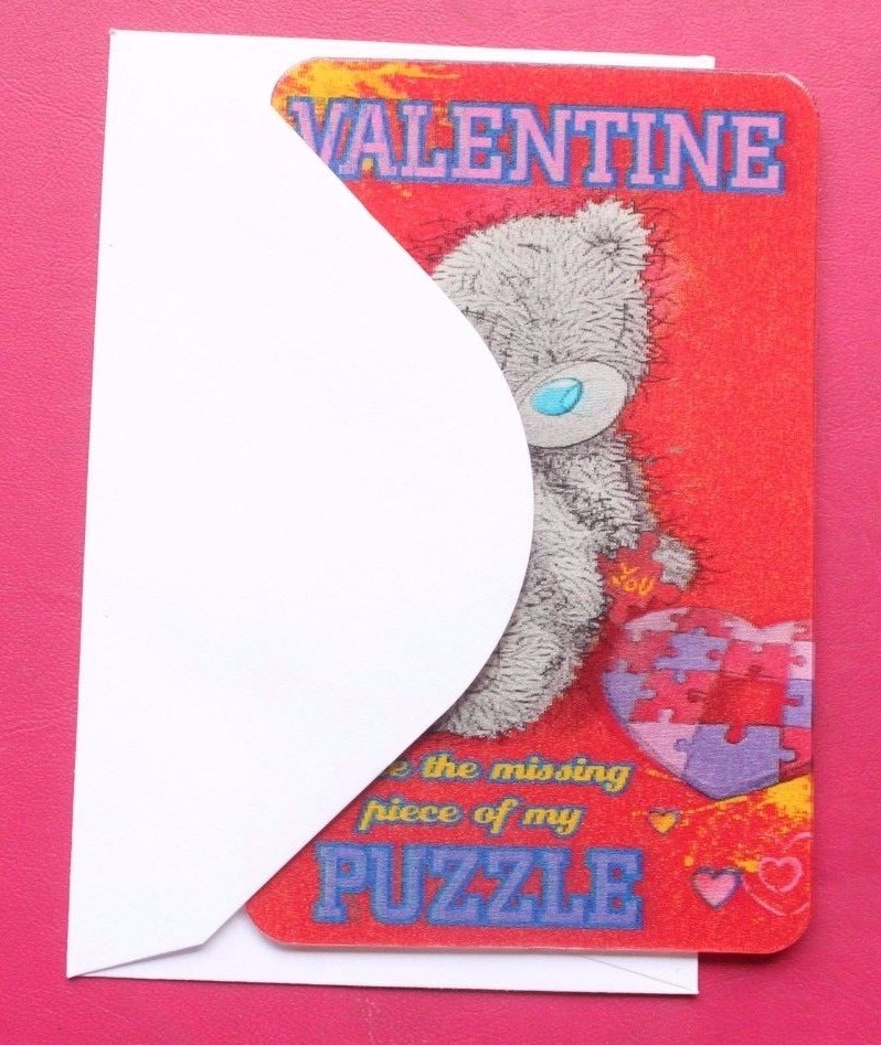 Holographic 3D Teddy Bear Cute Heart Valentines Day Wife Husband Sweet Gift Card