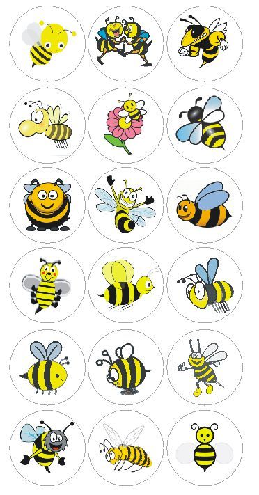 Bumble Bee Cartoon Scrap Book Stickers Label Decal CRAFT Teach Made In USA #D172