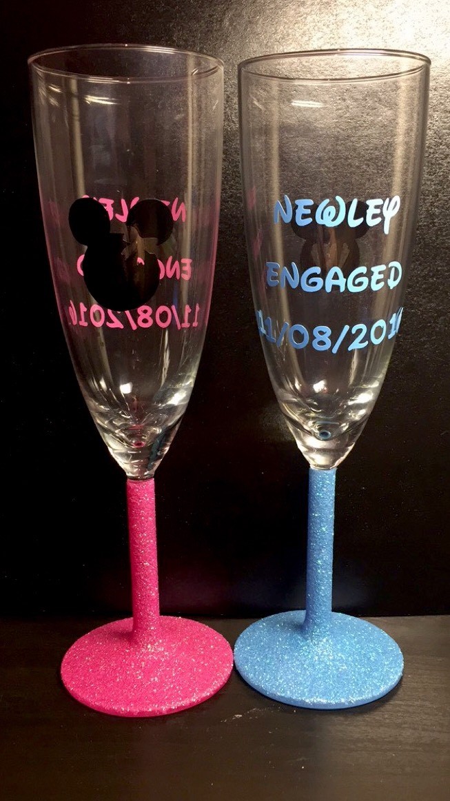 Personalised Character Glasses, Disney, Anniversary, Wedding, Gift