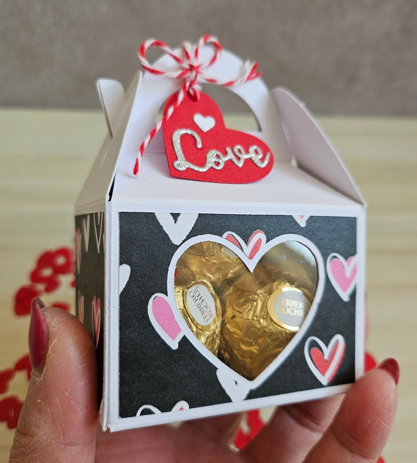 Valentine’s Day Treat Boxes, Favors Treat Boxes, Gable Boxes w/Heart Window