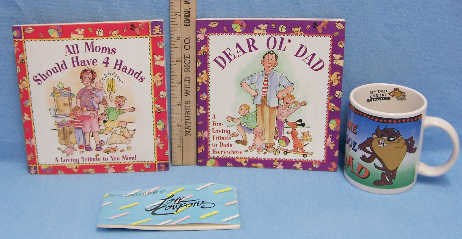 Fathers Day Gift Present Ceramic Taz Mug Kid Coupons Mom & Dad Books Lot of 4
