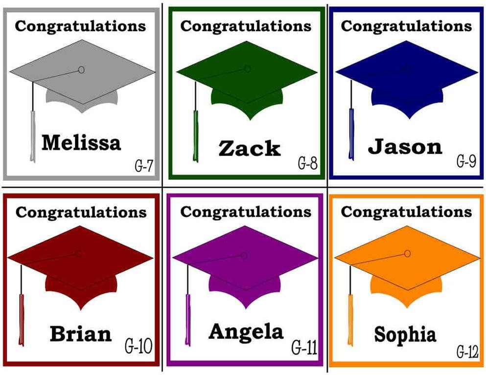120 GRADUATION CANDY WRAPPERS PARTY FAVORS PERSONALIZED ~ MANY COLORS