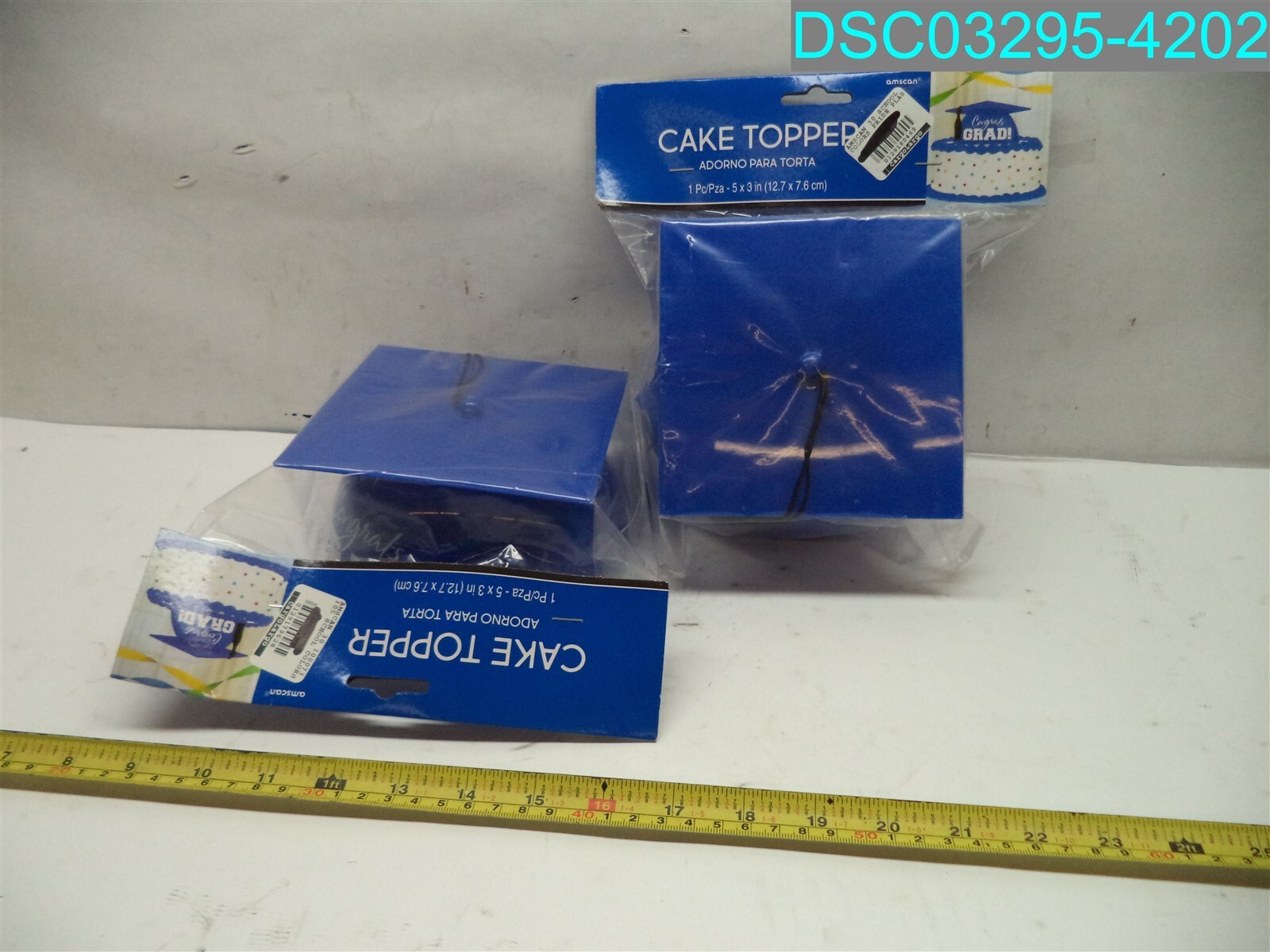 QTY=2: Amscan Blue Graduation Cap Cake Topper 5″ X 3″