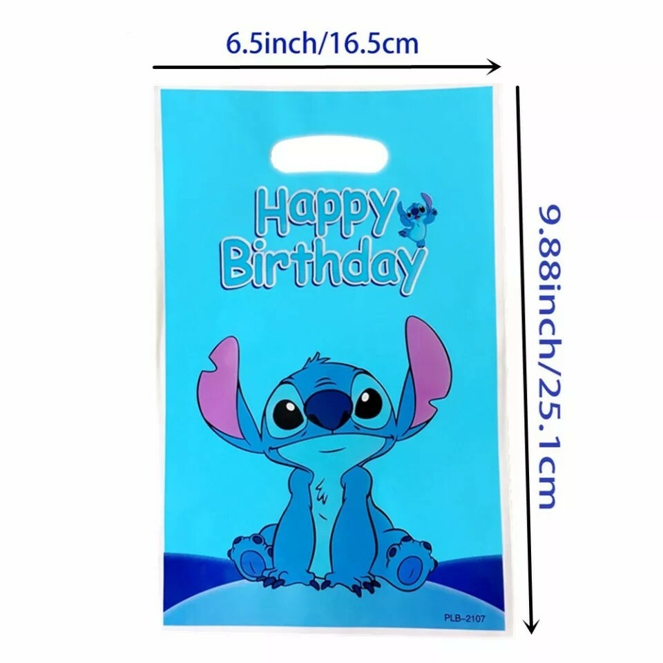 20 Pcs Set, Stich Candy plastic bags Kids Birthday Party Supply