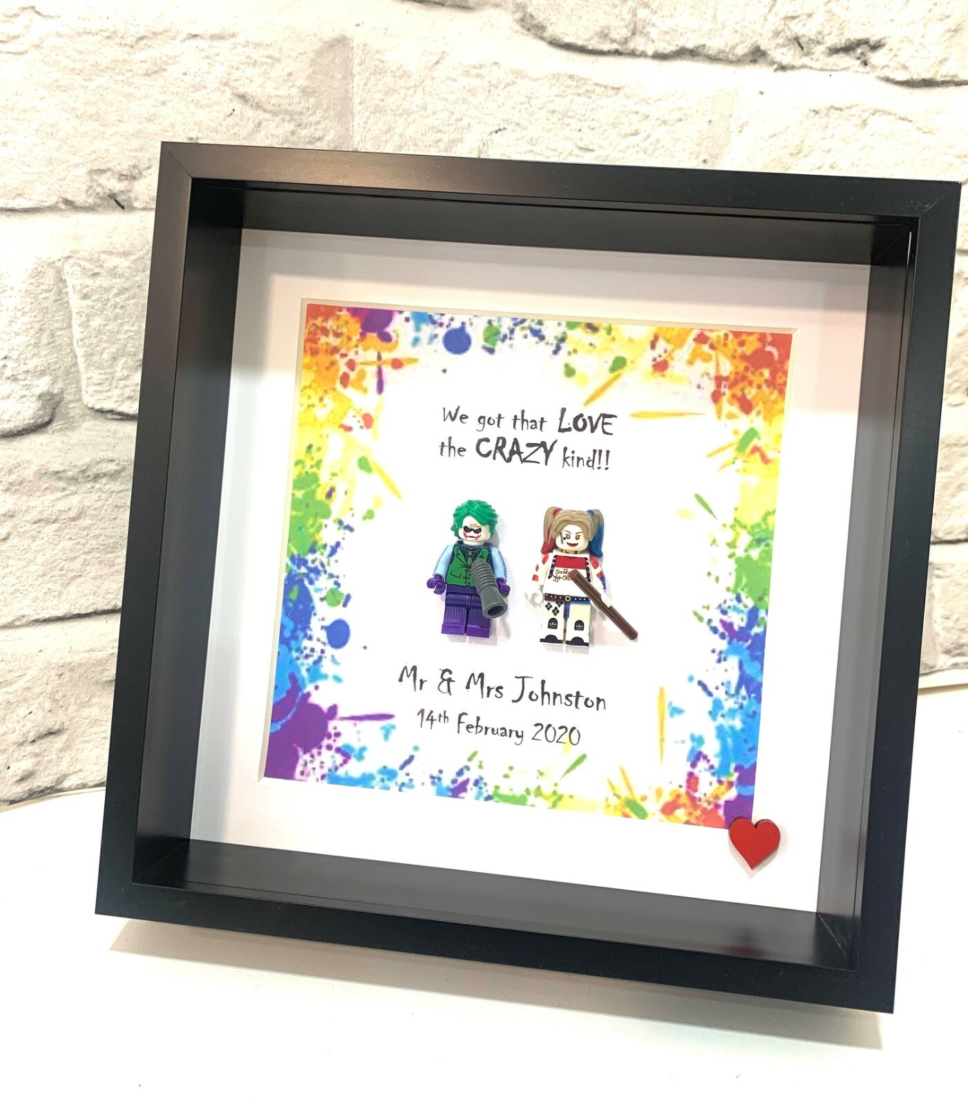 Personalised Valentines Gift | Joker & Harley Quinn | Superhero Gifts