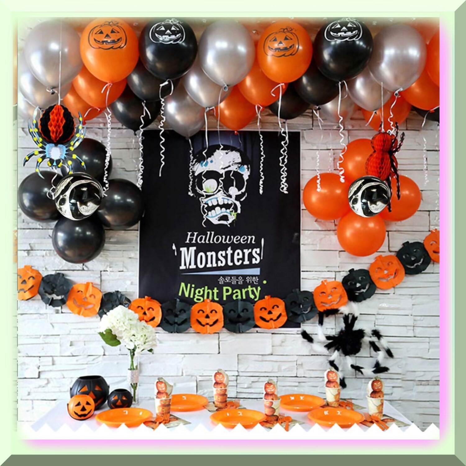 Spooky Balloon Garland Arch Kit with 113 Balloons
