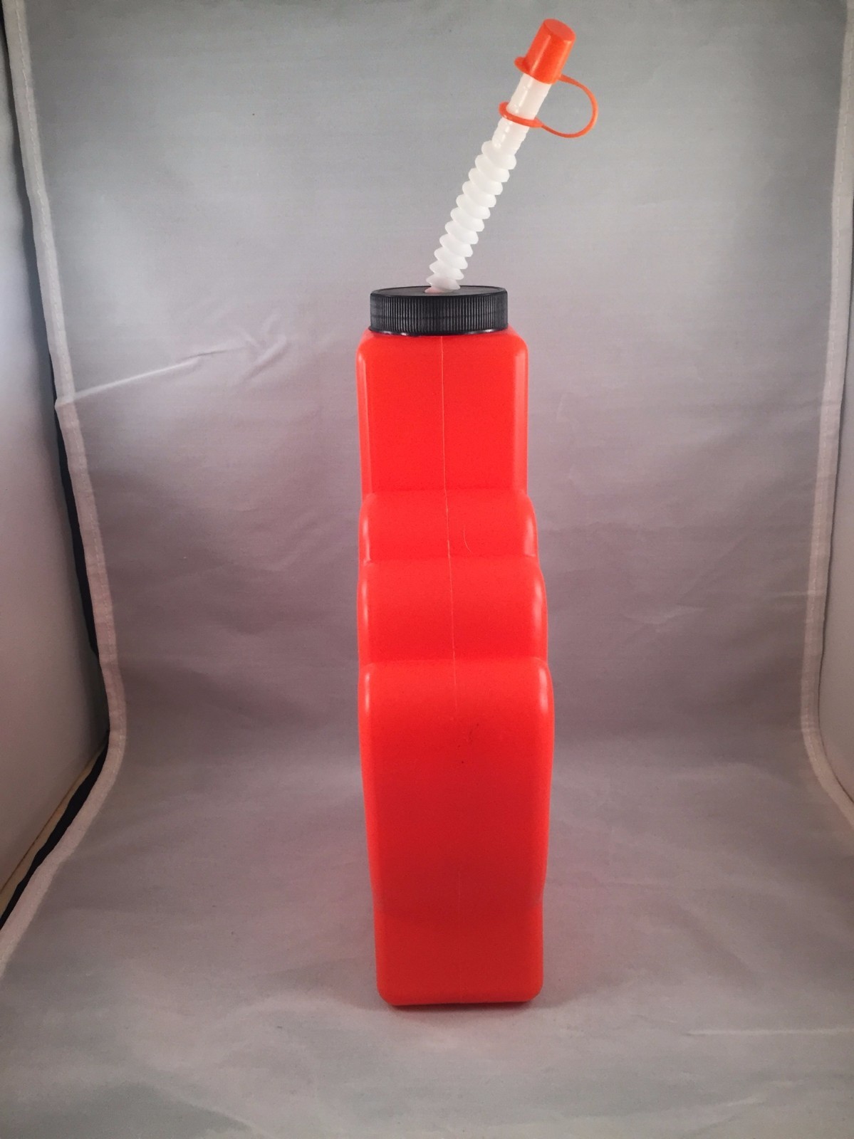 Orange Sports We’re #1 Foam Finger Drinking Bottle Straw Cap Team Party Water