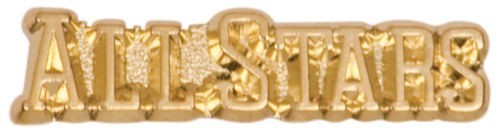 Gold Finish Metal Allstars Pin TIE TACK Sport School Varsity Insignia Chenille