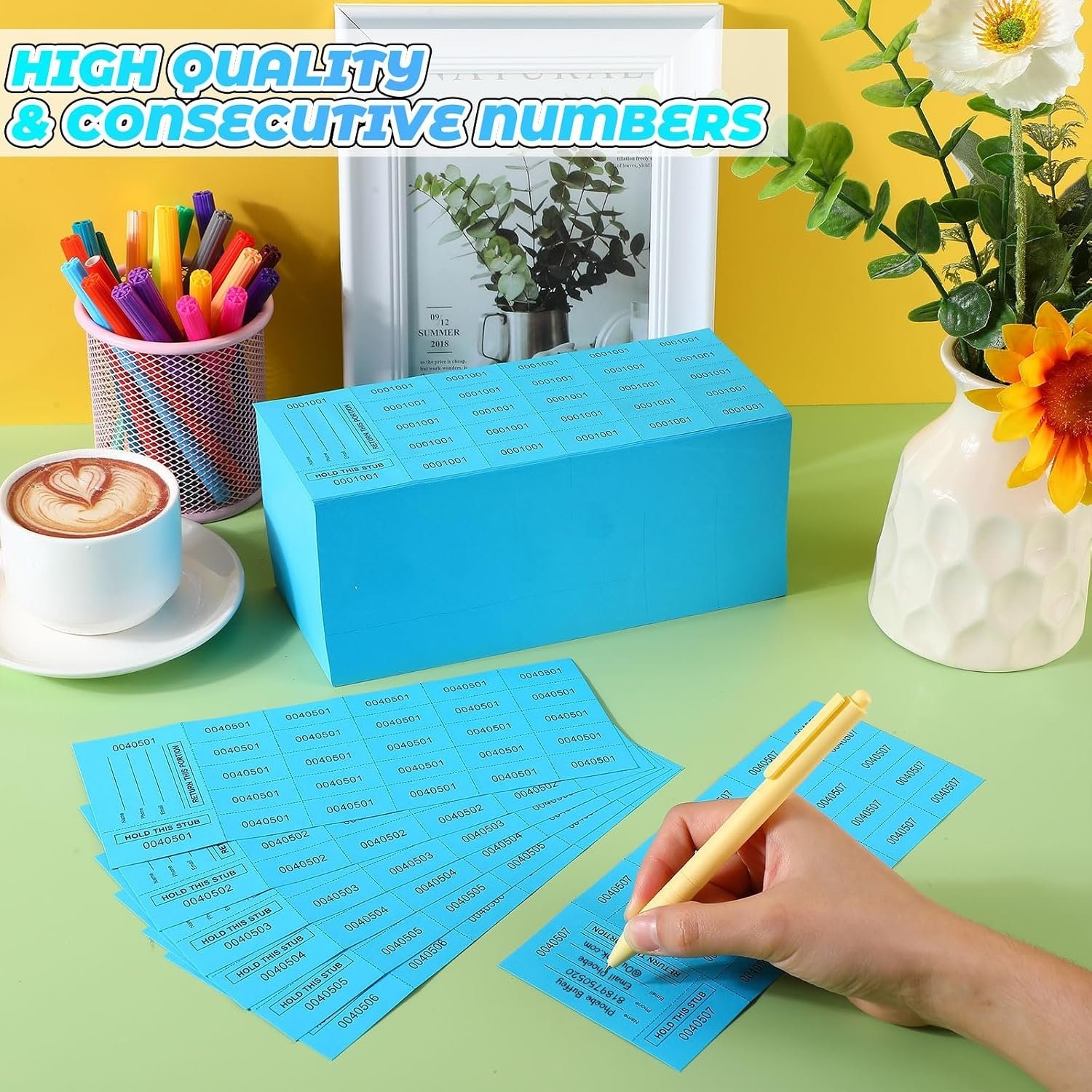 25 Bid Raffle Tickets 1000 Count Sheets for Auctions and Fundraisers