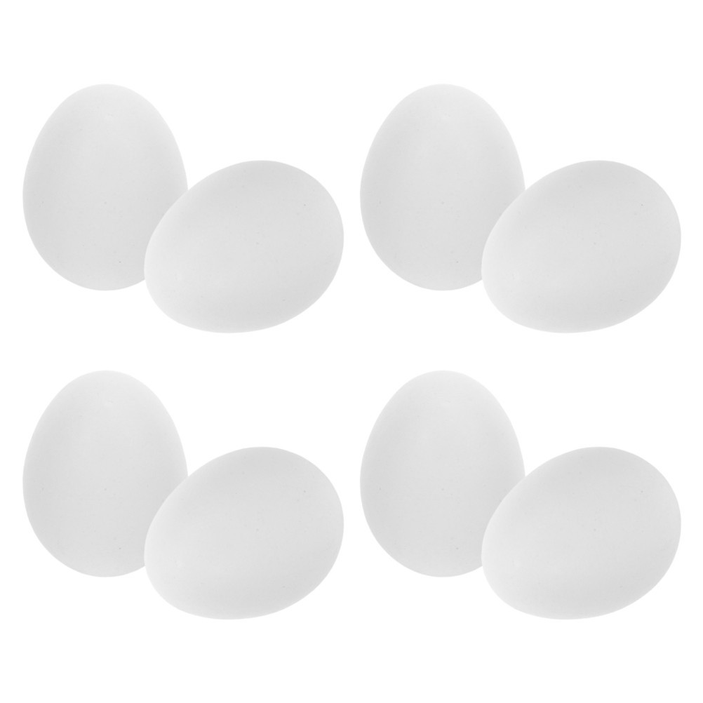 8Pcs White Wooden Easter Eggs for DIY Painting Durable Faux Egg Crafts