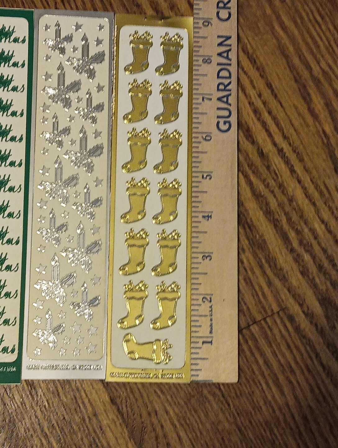 Mark Enterprises Class A Peels Christmas Heart Stickers Sheets Lot Gold Stocking