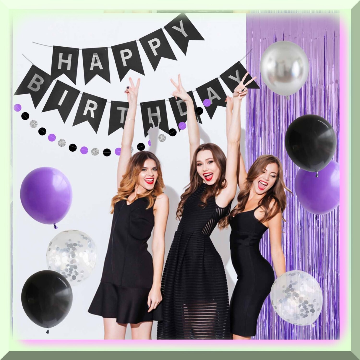 Unisex Birthday Party Decor Set with Balloons and Banner