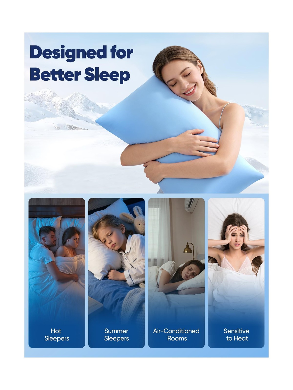 Avolare Cooling Pillow Cases King Size Set of 2,Arc-Chill 3.0(Q-Max… Fast Ship